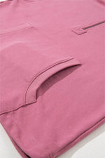 Load image into Gallery viewer, Light Grey Solid Kangaroo Pocket Half Zipper Oversized Hoodie - Fashion Queen