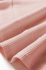 Load image into Gallery viewer, Gossamer Pink Rounded Hem Waffle Long Sleeve Top