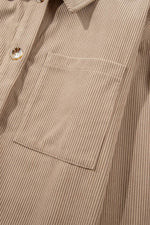 Load image into Gallery viewer, Black Hooded Drawstring Pockets Corduroy Shacket - Fashion Queen