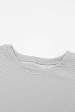 Load image into Gallery viewer, Black Textured Loose Fit T Shirt and Drawstring Pants Set - Fashion Queen