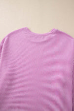 Load image into Gallery viewer, Carbon Grey Corded Knit Long Sleeve Top and High Waist Shorts Set - Fashion Queen