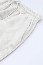 Load image into Gallery viewer, Black Textured Loose Fit T Shirt and Drawstring Pants Set - Fashion Queen