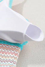 Load image into Gallery viewer, Black Striped Patchwork Spaghetti Strap High Waist Bikini Swimsuit - Fashion Queen