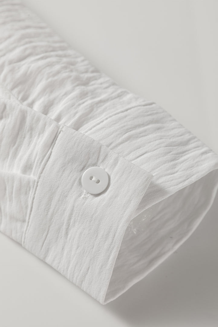 White Pure Color Patch Pocket Shirt