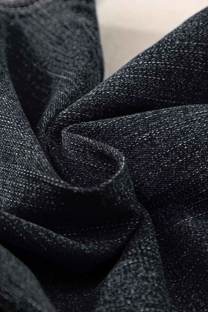 Dark Blue Plain Seam Detail Flared Bottom Ankle Length Jeans