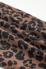 Load image into Gallery viewer, Brown Leopard Denim Frayed Split Denim Midi Skirt - Fashion Queen - 10