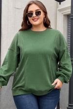 Load image into Gallery viewer, Black Loose Patchwork Crewneck Plus Size Sweatshirt - Fashion Queen