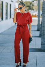 Load image into Gallery viewer, Blue Belted Wide Leg Jumpsuit - Fashion Queen