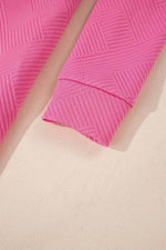 Load image into Gallery viewer, Black Solid Color Textured Long Sleeve Shift Dress - Fashion Queen