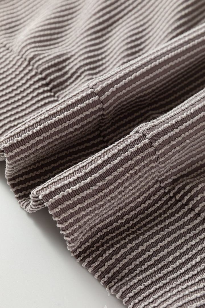 Multicolor Color Block Long Sleeve Ribbed Loose Top