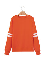 Load image into Gallery viewer, Fiery Red Varsity Striped Detail Drop Shoulder Oversized Sweatshirt