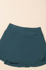 Load image into Gallery viewer, Pink Solid Pocketed Crossover High Waist Swim Skort - Fashion Queen