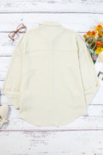 Load image into Gallery viewer, Beige Pure Color Patch Pocket Shirt - Fashion Queen -  8
