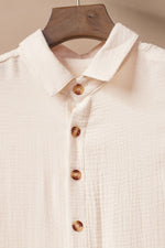 Load image into Gallery viewer, Apricot Crinkled Buttons Maxi Beach Dress with Slits
