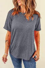 Load image into Gallery viewer, White Casual Plain Crew Neck Tee

