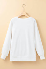 Load image into Gallery viewer, Black Tinsel Game Day Drop Shoulder Graphic Sweatshirt - Fashion Queen

