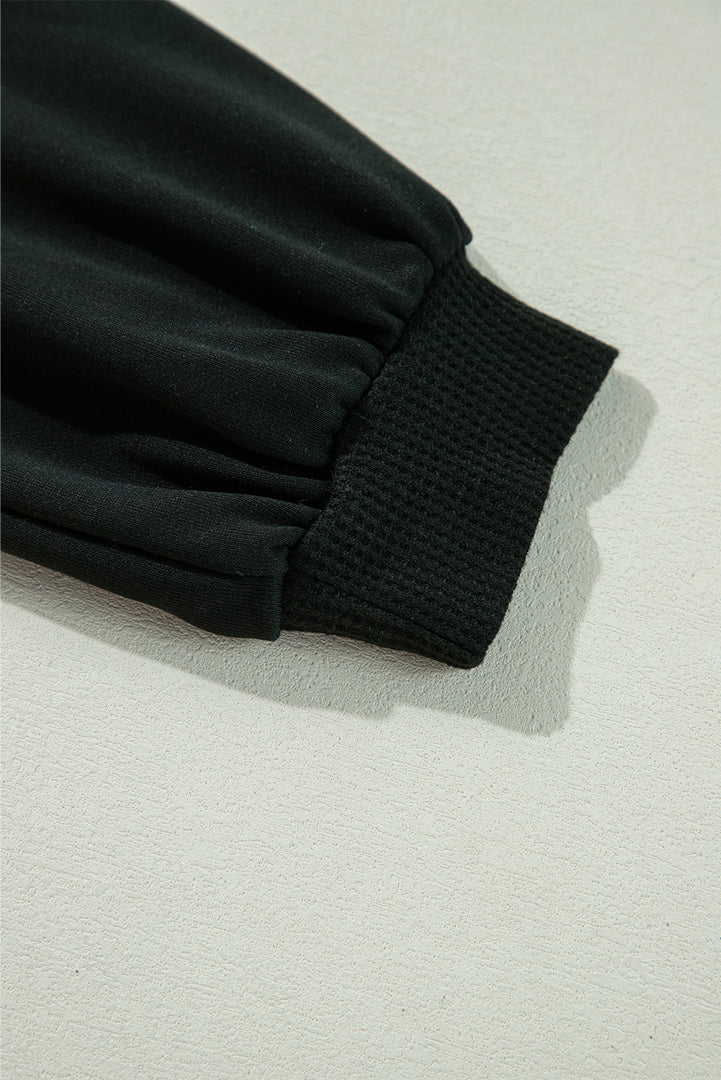 Moss Green Waffle Knit Patchwork Buttoned Oversized Shacket