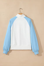 Load image into Gallery viewer, Beau Blue Colorblock Snap Buttons Pullover Sweatshirt
