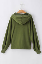 Load image into Gallery viewer, Light Grey Solid Kangaroo Pocket Half Zipper Oversized Hoodie - Fashion Queen
