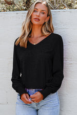Load image into Gallery viewer, Black Shirred Shoulder Frilled Cuffs Long Sleeve Top - Fashion Queen -  4
