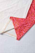 Load image into Gallery viewer, Peach Blossom Leopard Colorblock Patchwork Exposed Seam Top

