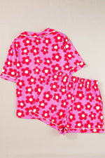 Load image into Gallery viewer, Flower Print Short Sleeve Shirt Pajamas Set - Fashion Queen
