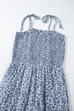 Load image into Gallery viewer, Phalaenopsis Thin Straps Smocked Bodice Wide Leg Floral Jumpsuit
