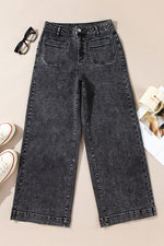 Load image into Gallery viewer, Blue Chic Patch Pocket Straight Leg Loose Jeans
