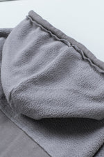 Load image into Gallery viewer, Black Flap Pocket Drawstring Hood Zip Up Jacket
