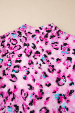 Load image into Gallery viewer, Black Leopard Print Buttoned Front 3/4 Sleeve Tiered Ruffled Hem Dress - Fashion Queen
