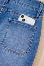 Load image into Gallery viewer, Sky Blue Cropped High Rise Wide Leg Jeans
