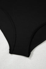 Load image into Gallery viewer, Black Side Tied Waist Square Neck Adjustable Straps A-line One Piece Swim Dress

