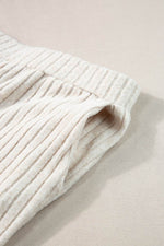 Load image into Gallery viewer, Black Ribbed Knit V Neck Slouchy Two-piece Outfit - Fashion Queen
