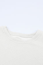 Load image into Gallery viewer, Black Textured Loose Fit T Shirt and Drawstring Pants Set
