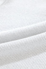 Load image into Gallery viewer, White Lightweight Ribbed Knit Button Front V Neck Cardigan
