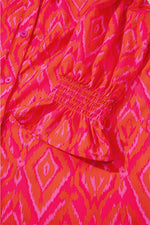 Load image into Gallery viewer, Strawberry Pink Western Aztec Geometric Ruffled 3/4 Sleeve Shirt
