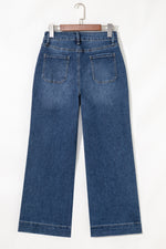 Load image into Gallery viewer, Sky Blue Cropped High Rise Wide Leg Jeans - Fashion Queen -  7

