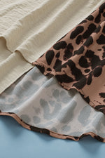 Load image into Gallery viewer, Khaki Leopard Contrast Patchwork Spaghetti Strap Tank Top
