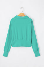 Load image into Gallery viewer, Valerian Quarter Zip Stand Neck Kangaroo Pocket Sweatshirt - Fashion Queen

