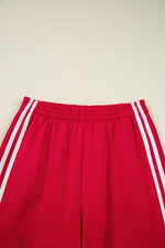 Load image into Gallery viewer, Fiery Red Varsity Striped Detail Crewneck Pullover Elastic Sweatpants 2pcs Outfit
