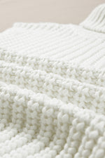 Load image into Gallery viewer, White Turtleneck Knitted Slit Hem Sweater Vest
