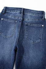 Load image into Gallery viewer, Carbon Grey Mineral Wash Raw Hem High Waist Flared Jeans
