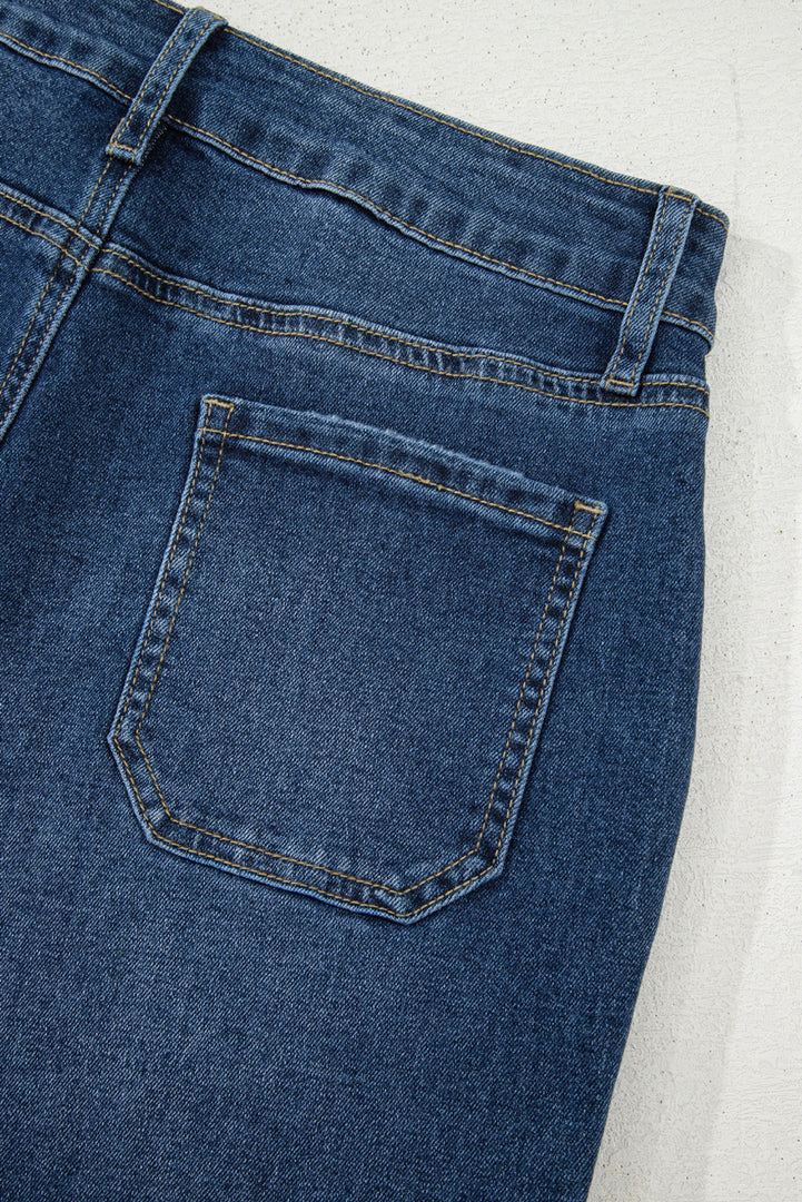 Sky Blue Cropped High Rise Wide Leg Jeans - Fashion Queen -  10