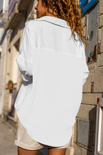 Load image into Gallery viewer, White Pure Color Patch Pocket Shirt - Fashion Queen -  2
