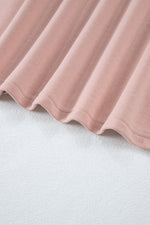 Load image into Gallery viewer, Pink Varsity Stripe Patchwork Puff Sleeve Pullover Drawstring Wide Leg Pant Set
