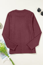 Load image into Gallery viewer, Red Dahlia Solid Exposed Seam Crew Neck Long Sleeve Top
