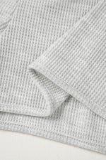 Load image into Gallery viewer, Light Grey Waffle Knit Sleeveless Buttoned Front Drawstring Waist Romper
