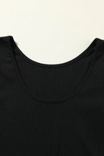 Load image into Gallery viewer, Black Solid Color Ribbed Crop Top Long Pants Set - Fashion Queen
