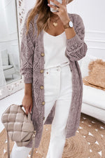 Load image into Gallery viewer, Purple Hollow-out Openwork Knit Cardigan - Fashion Queen -  6
