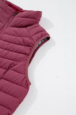 Load image into Gallery viewer, Silvery Plush Collared Quilted Zipped Puffer Vest - Fashion Queen
